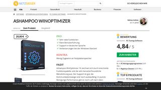 
                            12. Ashampoo WinOptimizer Test - Netzsieger