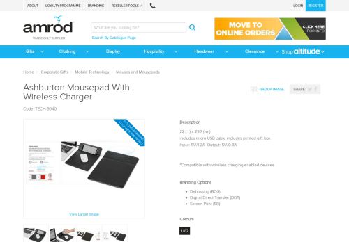 
                            10. Ashburton Mousepad With Wireless Charger | TECH-5040 - Amrod