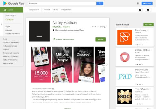 
                            7. Ashley Madison – Apps no Google Play