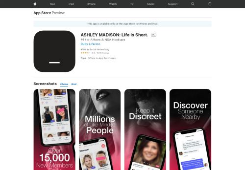 
                            8. ASHLEY MADISON: Life Is Short. on the App Store - iTunes - Apple