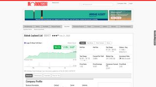 
                            9. Ashok Leyland Ltd - Stock Overview - Morningstar India