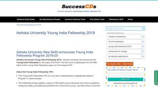 
                            7. Ashoka University Young India Fellowship 2019 - SuccessCDS.net