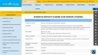 
                            6. ASHRAYA DEPOSIT SCHEME (FOR SENIOR CITIZENS) - Canara Bank