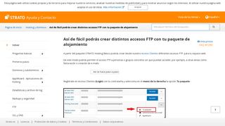 
                            2. Así de fácil podrás crear distintos accesos FTP con tu paquete ... - Strato