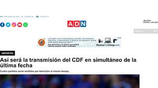 
                            11. Así será la transmisión del CDF en simultáneo de la última fecha ...