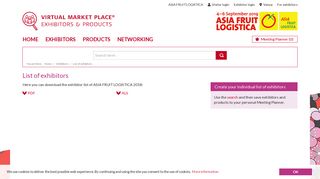 
                            9. ASIA FRUIT LOGISTICA - Exhibitors: List of exhibitors