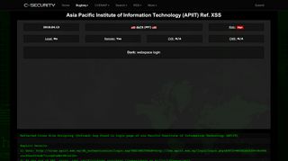 
                            13. Asia Pacific Institute of Information Technology (APIIT) Ref. XSS ...