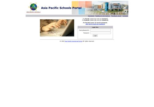 
                            3. Asia Pacific Schools Portal - Login