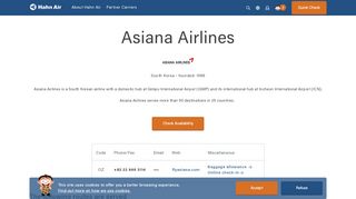 
                            12. Asiana Airlines | Hahn Air Lines