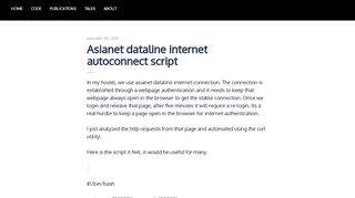 
                            8. Asianet dataline internet autoconnect script — Sarath Lakshman