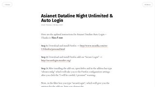 
                            2. Asianet Dataline Night Unlimited – Auto Login - varkey