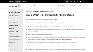 
                            7. ASIC Individuals - Perth Airport