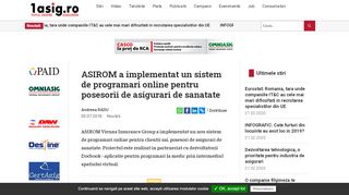 
                            9. ASIROM a implementat un sistem de programari online pentru ...