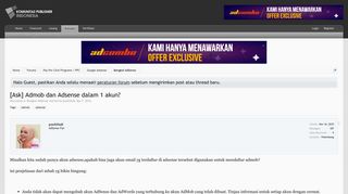 
                            7. [Ask] Admob dan Adsense dalam 1 akun? | Indonesia Internet ...
