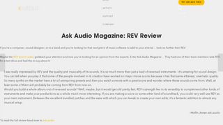 
                            8. Ask Audio Magazine: REV Review - Output