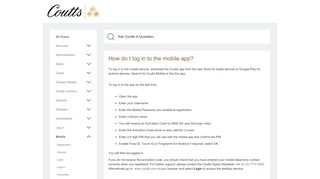 
                            5. Ask Coutts - How do I log in to the mobile service?