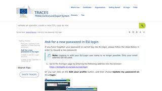 
                            2. Ask for a new password in EU login - Europa