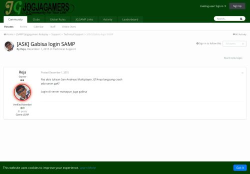 
                            11. [ASK] Gabisa login SAMP - Technical Support - Jogjagamers Community