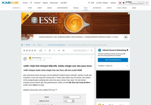 
                            6. <ASK> Help Sett Hotspot Mikrotik, Selalu relogin user dan pass ...
