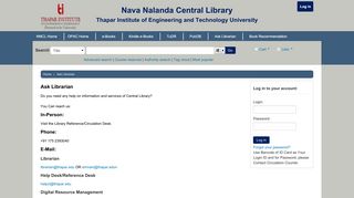 
                            5. Ask Librarian - Nava Nalanda Central Library, Thapar University catalog