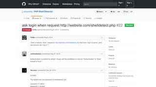 
                            11. ask login when request http://website.com/shelldetect.php · Issue ...