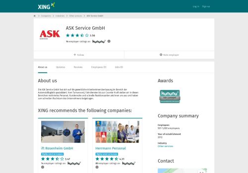 
                            5. ASK Service GmbH als Arbeitgeber | XING Unternehmen