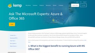 
                            6. Ask The Microsoft Experts: Azure & Office 365 - KEMP Technologies