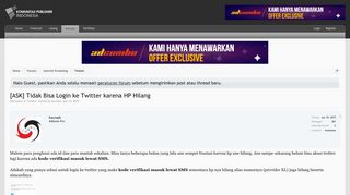 
                            8. [ASK] Tidak Bisa Login ke Twitter karena HP Hilang | Indonesia ...