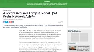 
                            5. Ask.com Acquires Largest Global Q&A Social Network Ask ...