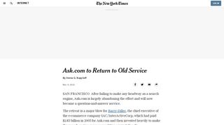 
                            9. Ask.com Giving Up Search to Return to Q-and-A Service - The New ...