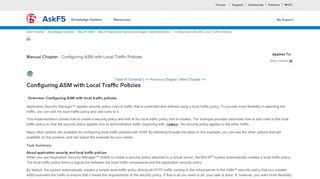 
                            4. AskF5 | Manual Chapter: Configuring ASM with Local Traffic Policies