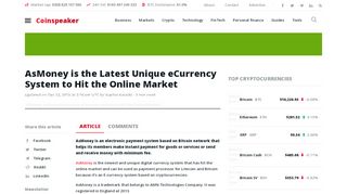 
                            4. AsMoney is the Latest Unique eCurrency System to Hit the Online ...