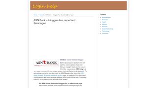 
                            5. ASN Bank – Inloggen Asn Nederland Ervaringen | Login Help