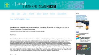 
                            7. (ASN) di Dinas Pertanian Provinsi Gorontalo - e-Journal ...