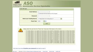 
                            9. ASO Login for Funders