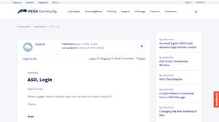 
                            8. ASO, Login | Pega Community