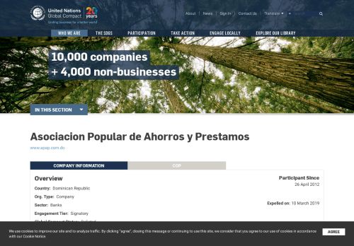 
                            12. Asociacion Popular de Ahorros y Prestamos | UN Global Compact