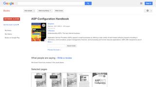 
                            8. ASP Configuration Handbook