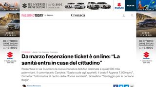 
                            13. Asp, esenzione del ticket on line: tutte le info - PalermoToday