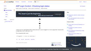 
                            11. ASP Login Control - Checking login status - Stack Overflow
