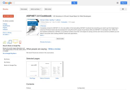 
                            7. ASP. NET 2.0 Cookbook