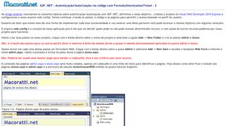 
                            9. ASP .NET - Autenticação e Autorização - Macoratti