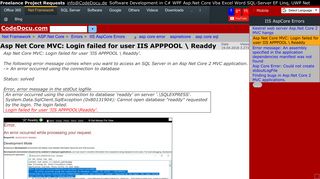 
                            12. Asp Net Core MVC: Login failed for user IIS APPPOOL \ Readdy
