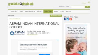 
                            8. ASPAM INDIAN INTERNATIONAL SCHOOL International Schools Dubai