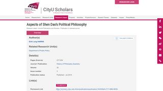 
                            10. Aspects of Shen Dao's Political Philosophy - CityU Scholars | A ...