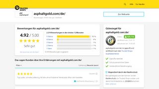 
                            10. asphaltgold.de Bewertungen & Erfahrungen | Trusted Shops