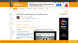 
                            6. ASP.NET authentication and authorization - CodeProject