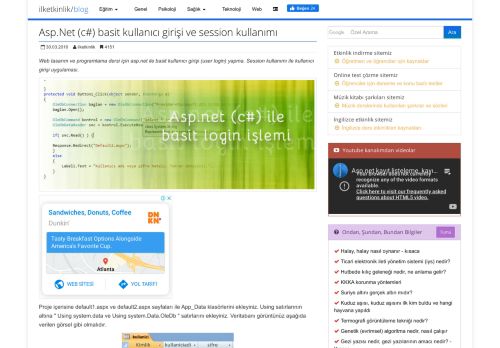 
                            13. Asp.Net (c#) basit kullanıcı girişi ve session kullanımı - İlketkinlik.com