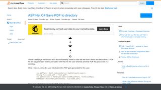 
                            3. ASP.Net C# Save PDF to directory - Stack Overflow