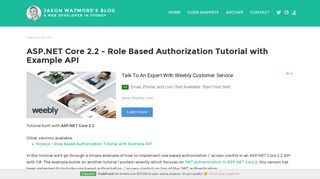 
                            5. ASP.NET Core 2.2 - Role Based Authorization Tutorial with Example API